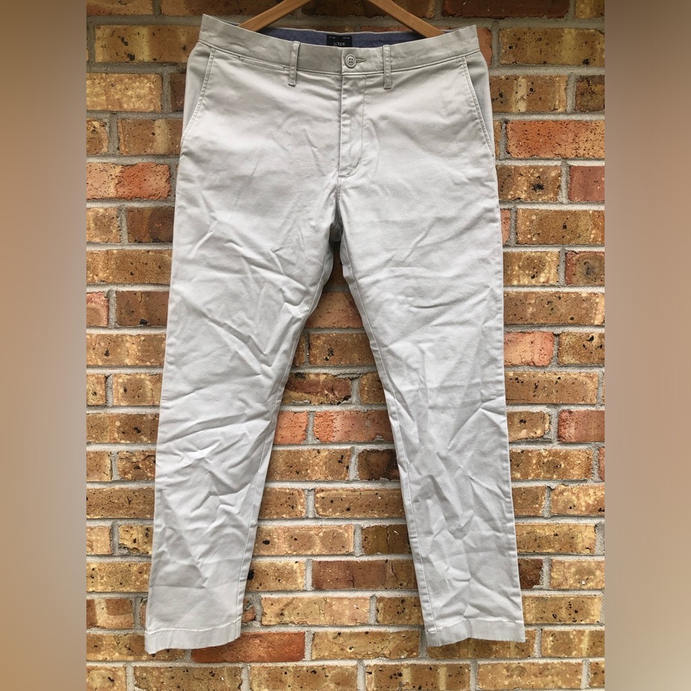 J. Crew Men's 484 Slim Fit Stretch Jet Grey Chino Pant Size 30/30
